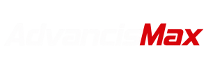Logotipo AdvancisMax em Branco e Vermelho
